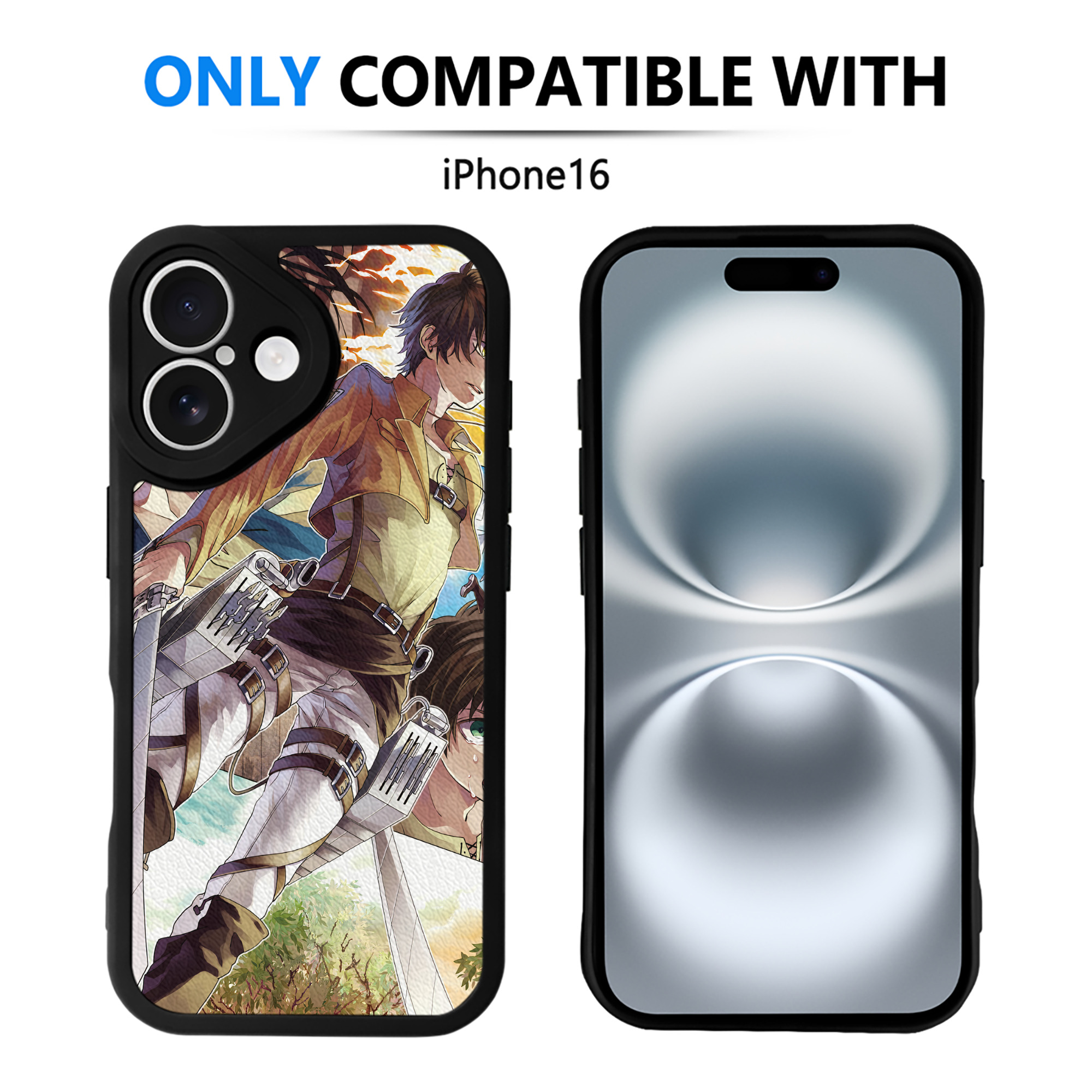 （画像用） 進撃の巨人 Attack on Titan 【iPhone 16シリーズ対応】シリコンスマホケース（レザー調） 材質：シリコン